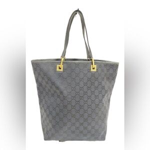 Gucci Black Tote Bag with Gold Accents